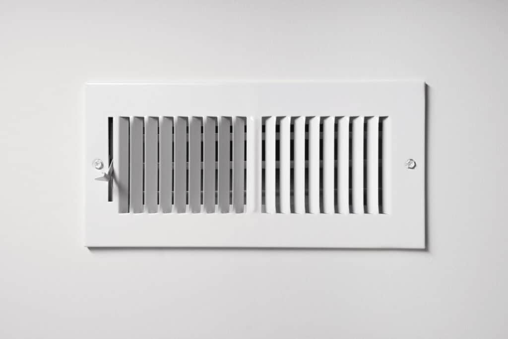Forced air heating vent in home